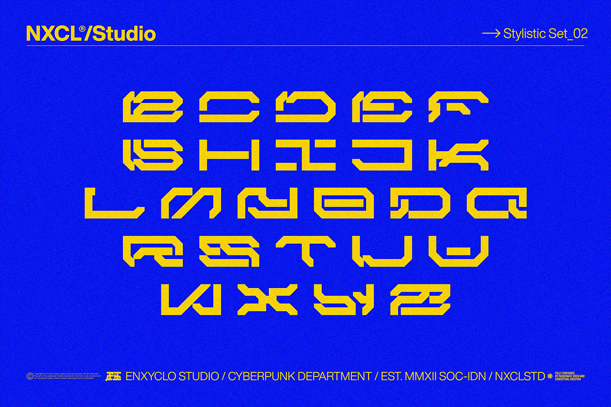 NCL BRAYQOSE - Cyberpunk Font, a Sans Serif Font by Enxyclo Studio (Photo 12 of 13)