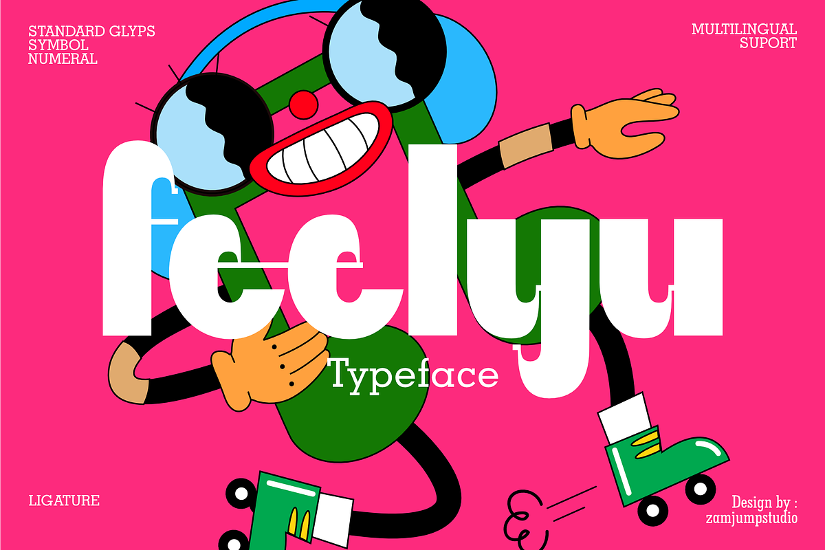 Fellyu - Unique Bold Display, a Font by zamjumps (Photo 1 of 12)