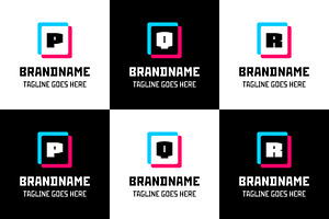 Letter P Q R Glytch Logo Set, a Branding & Logo Template by Pray Art Design Studio