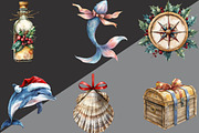 Merry Maritime Christmas Clipart, an Illustration by Black Bird Studio (Thumbnail 3 of 6)