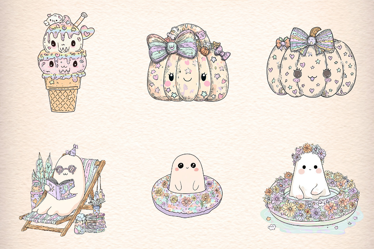 Pastel Spooky Summer Clipart, an Illustration by Digital Artistic99 (Photo 4 of 11)