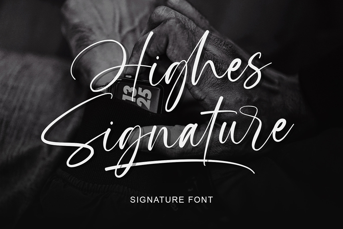 Highes Signature | Signature Font, a Script Font by Lemonthe (Photo 1 of 8)