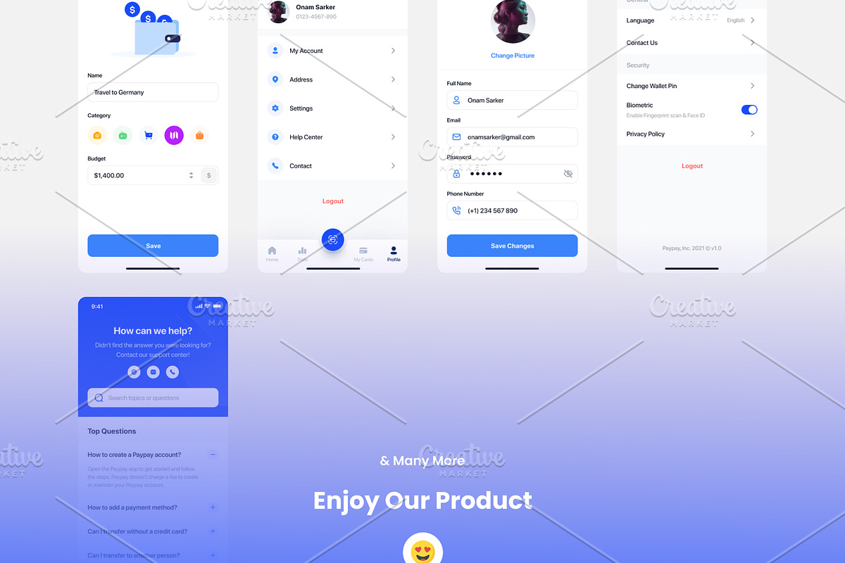 Bankgo - E-Wallet App UI Kit, an App Template by DesignsLab (Photo 5 of 11)