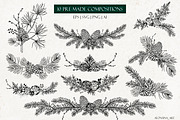 Pine forest line art collection, an Illustration by AfonshinaArt (Thumbnail 4 of 9)
