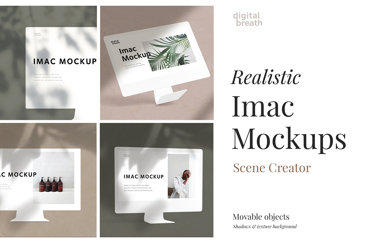 Imac mockups - scene creator, a Product Mockup by Digital Breath templates (Photo 1 of 6)