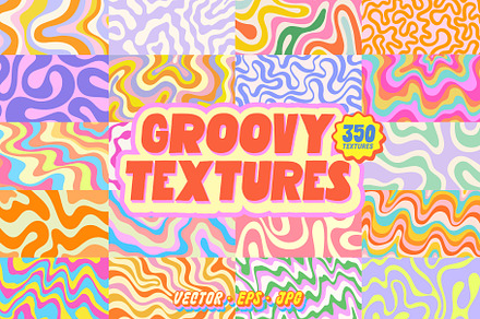 GROOVY PATTERN TEXTURES VECTOR SET, a Texture Graphic by craftlove