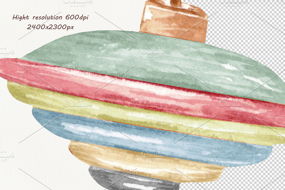 Baby Toys Watercolor Clipart, an Object Illustration by BarvArt (Photo 6 of 6)