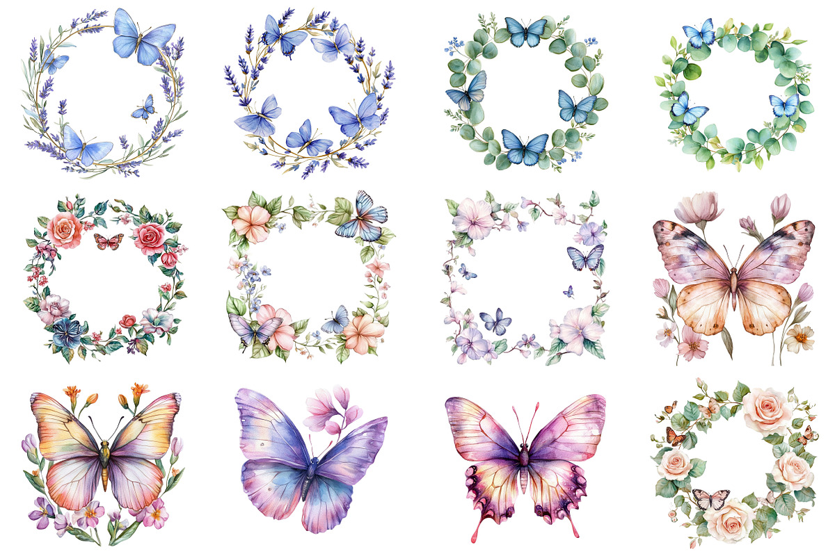 Spring Butterfly Border Clipart, an Illustration by CitraGraphics (Photo 4 of 4)