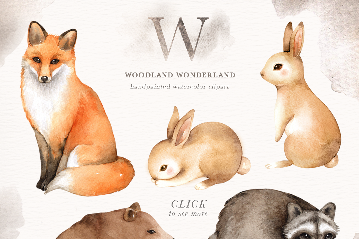 Woodland Wonderland Clip Art, an Animal Illustration by everysunsun (Photo 2 of 5)