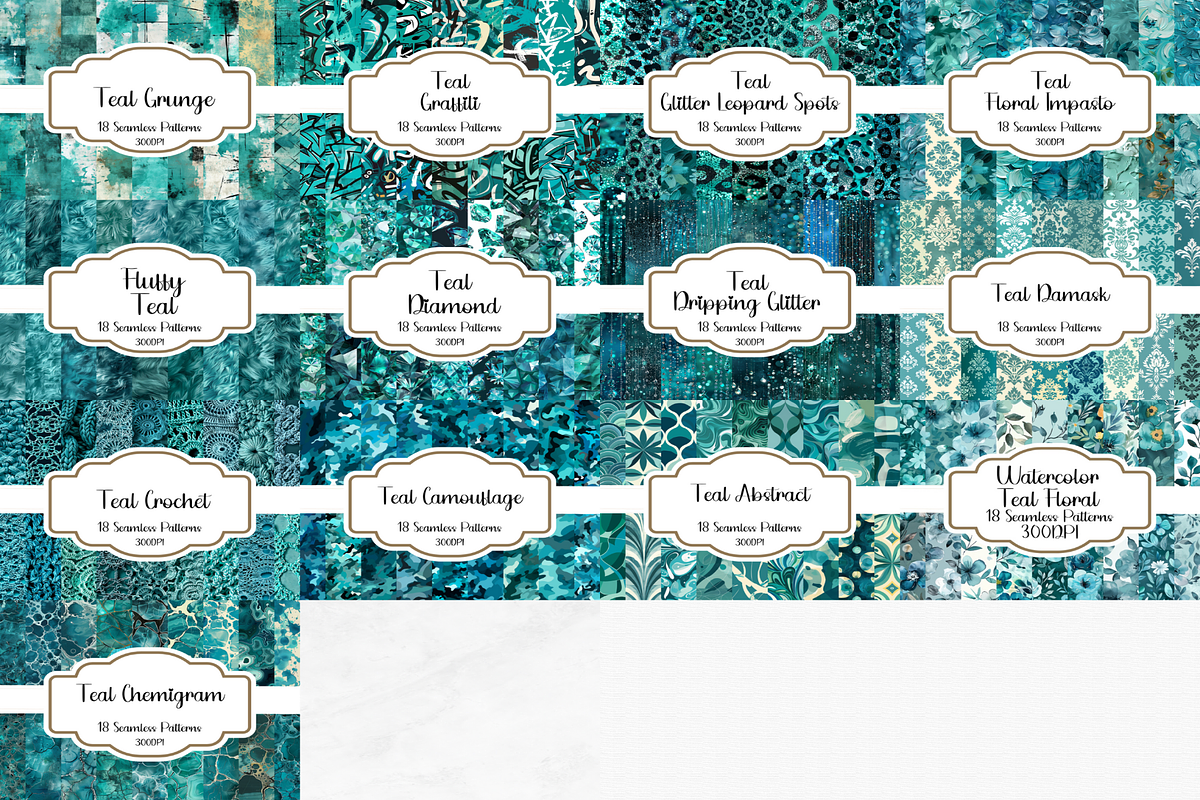 500 Teal Seamless Patterns Bundle, a Pattern Graphic by ...