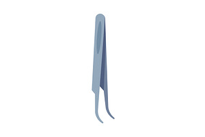 Steel Medical Tweezers, Curved, a Healthcare Illustration by TopVectors