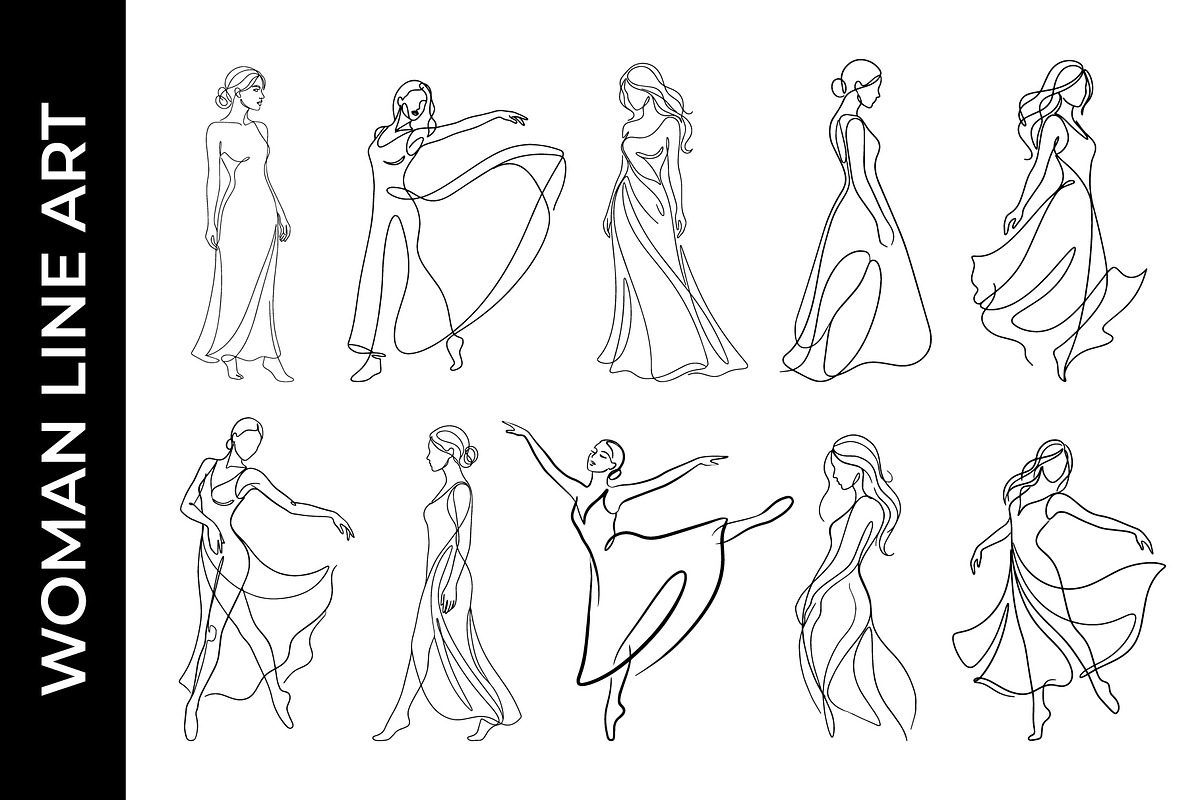 Women Line Art Vector illustration, a Person Illustration by nandinigraphics (Photo 1 of 3)