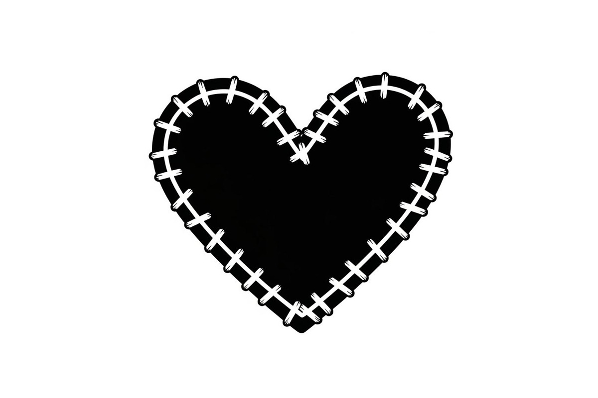 Stitched Heart Silhouette Vector Bun, an Illustration by Designs_River (Photo 11 of 41)