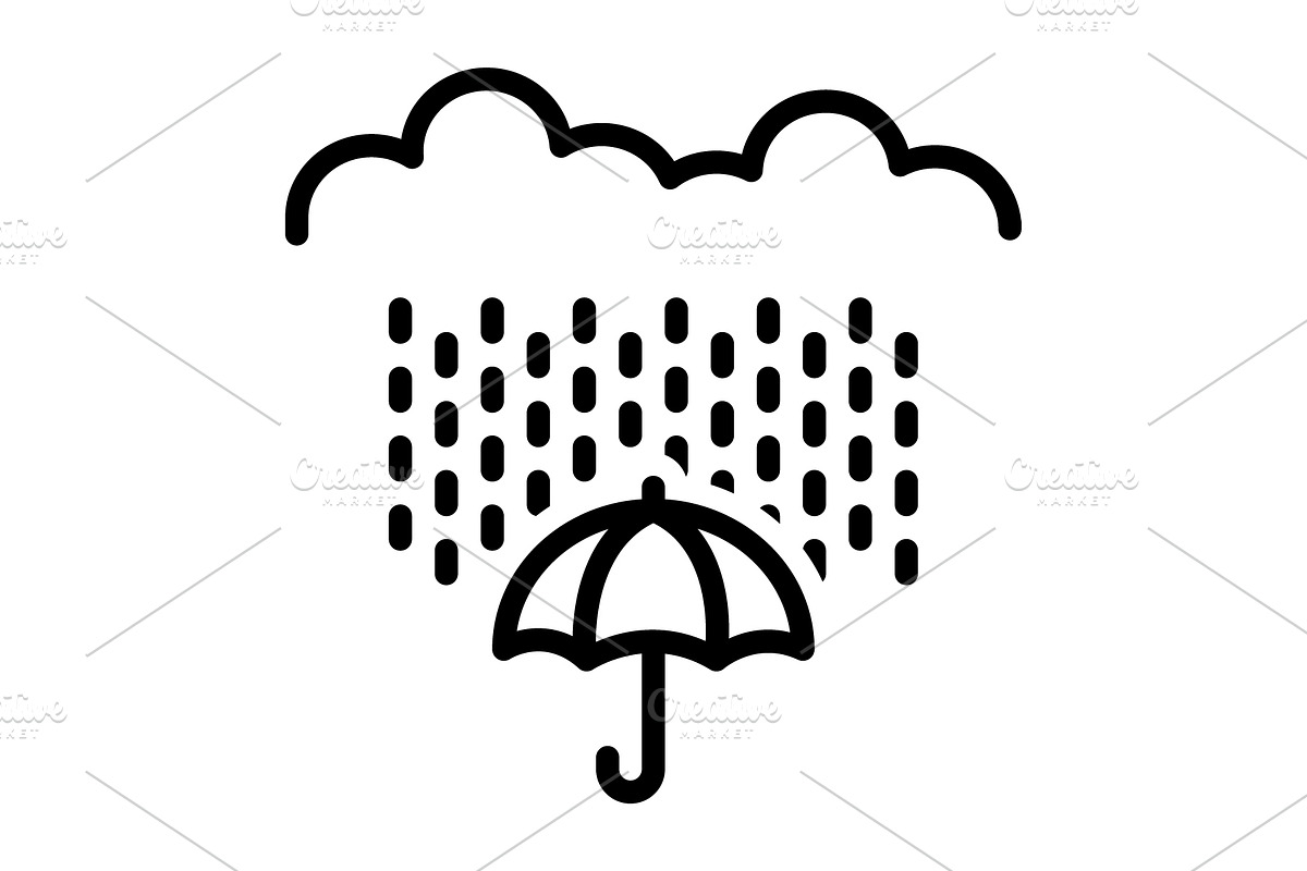 Rain rainfall black icon, an Outline Icon by Creative priyanka