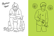 no drugs hand drawn set, a Healthcare Illustration by foxndeer (Thumbnail 2 of 4)