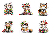 Quirky Christmas Gramphy Cat, an Illustration by CreationArt (Thumbnail 4 of 4)