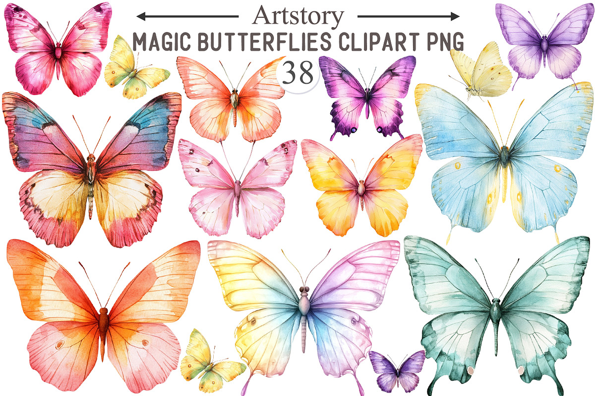 Magic Butterflies Clipart Butterfly, an Illustration by designcity5 (Photo 1 of 5)