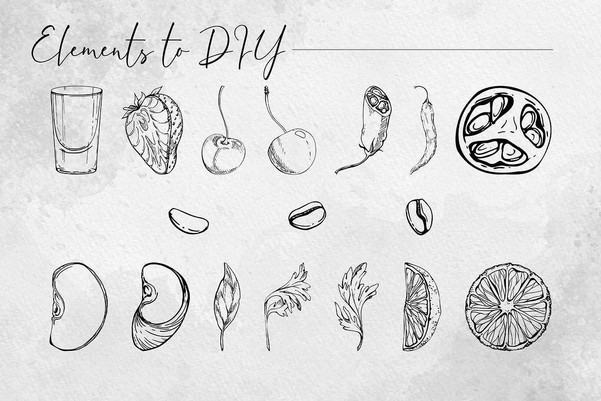 Classic cocktail shots, a Food Illustration by MsFlaffy (Photo 3 of 12)