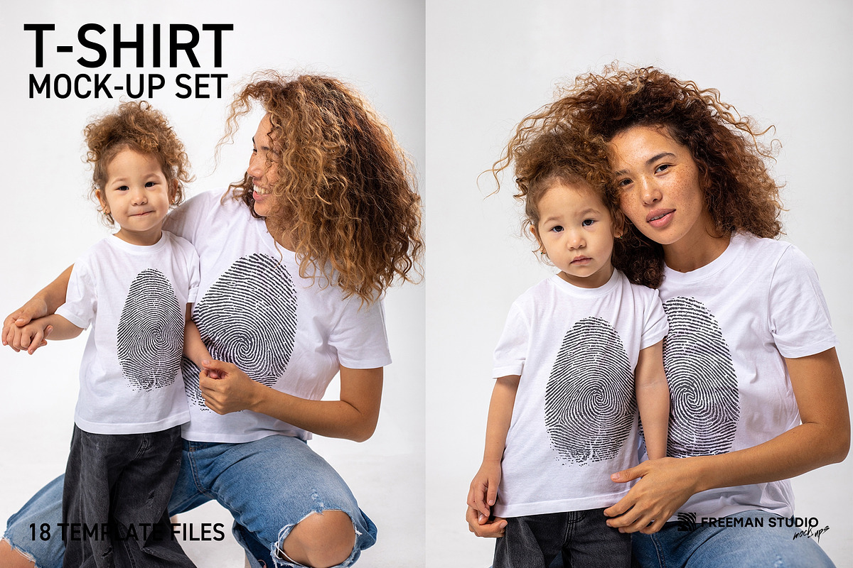T-Shirt Mock-Up Set, a Shirt Mockup by Freeman Studio (Photo 1 of 15)