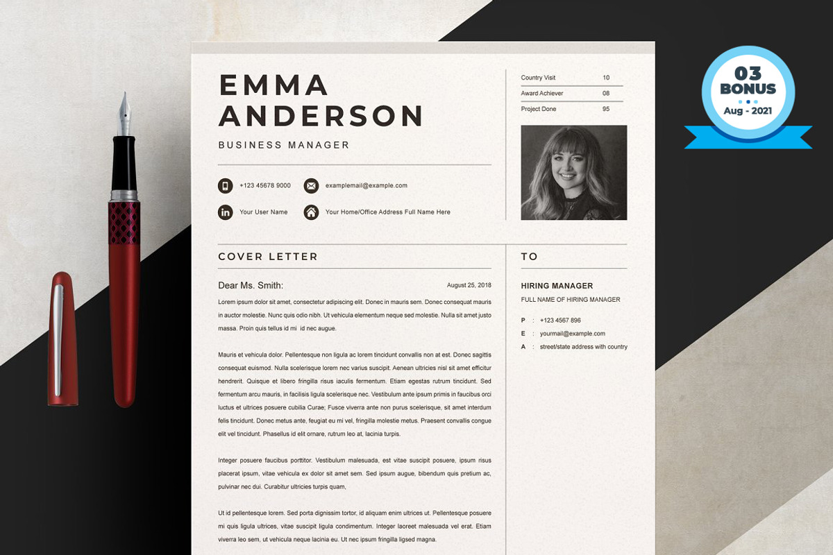 Resume/CV Bundle | 200+ for $29, a Resume Template by ResumeInventor (Photo 189 of 207)