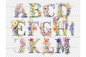 Wild Flowers Alphabet Spring Lette