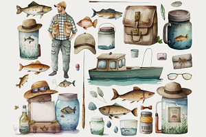 Fathers Day Fishing Clipart