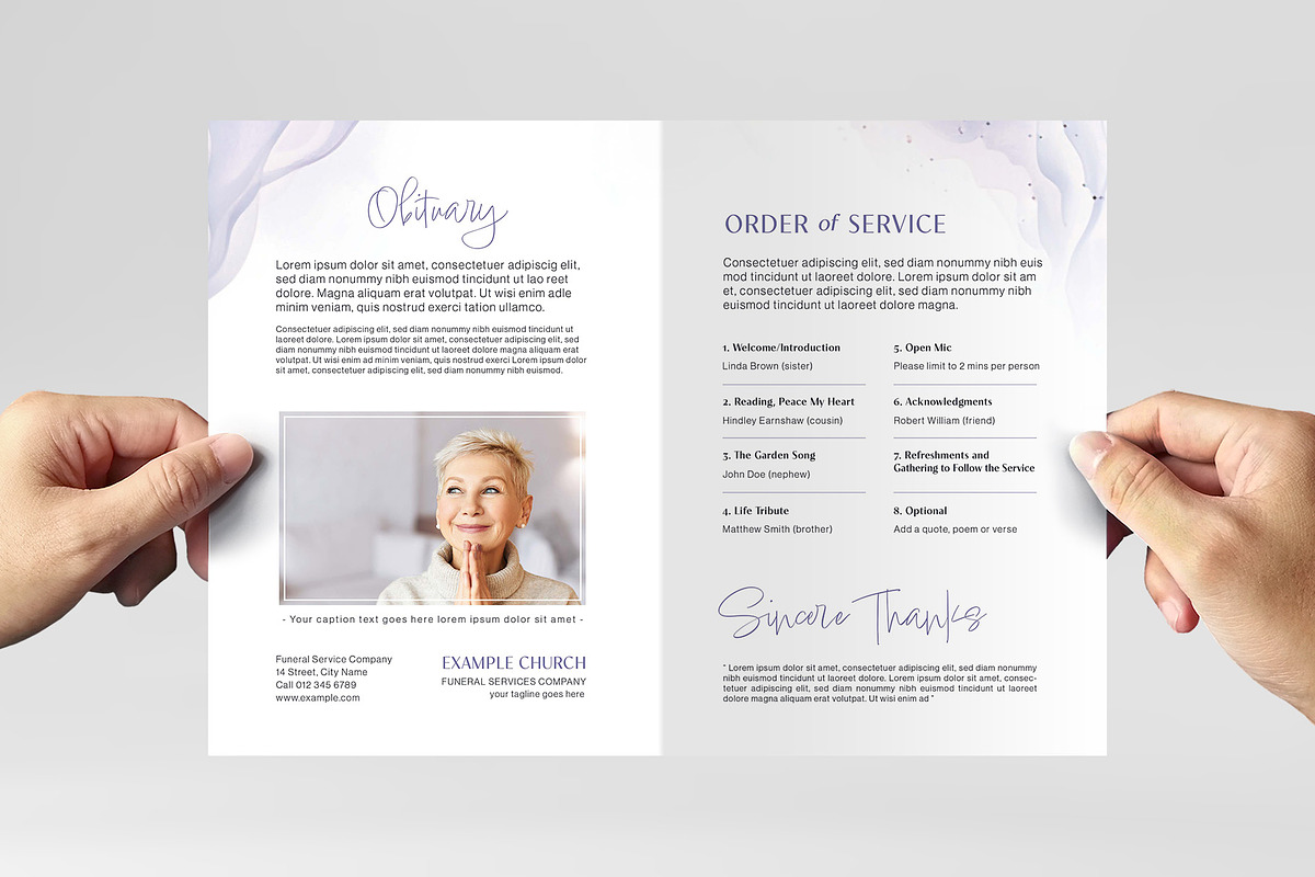 Purple & White Funeral Template, a Flyer Template by BrandPacks (Photo 2 of 6)