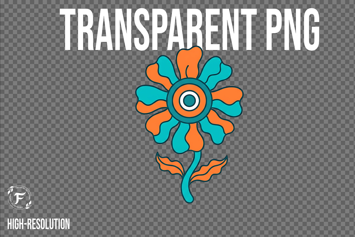 Groovy Flower Clipart, an Object Illustration by Forhadx5 (Photo 2 of 11)