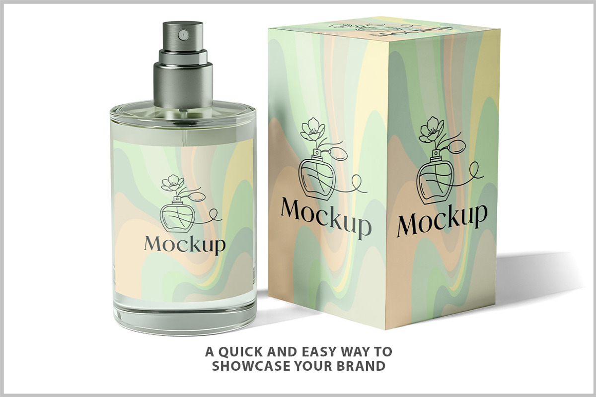 Glass Bottle Perfume Metallic At PSD, a Product Mockup by Bruno's Shop (Photo 2 of 4)