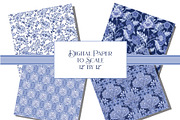Boho Indian Blue White Patterns, a Pattern Graphic by RachelStudio (Thumbnail 6 of 8)