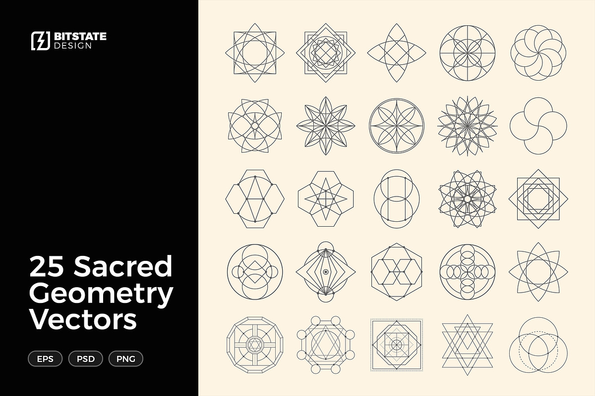 Sacred Geometry Vectors, an Object Graphic by Bitstate Design (Photo 1 of 3)