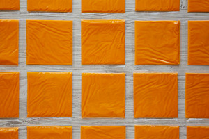 American Cheese Slices in Wrappers, top view., a Food & Drink Photo by LiudmylaChuhunova