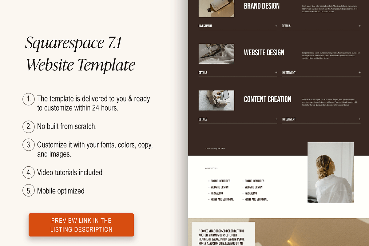 Portfolio Squarespace 7.1 Template, a Websites & App Template by Kseniia_Design (Photo 5 of 9)