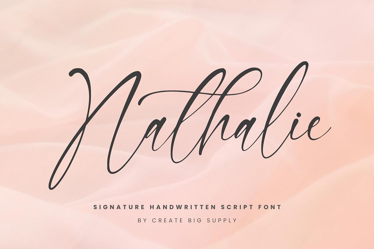 Nathalie Handwriting Script Signatur, a Handwritten Font by CreateBigSupply (Photo 1 of 10)
