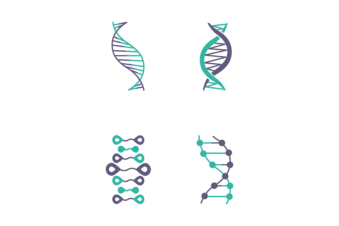DNA strands color icons set, an Icon by IMG Visuals