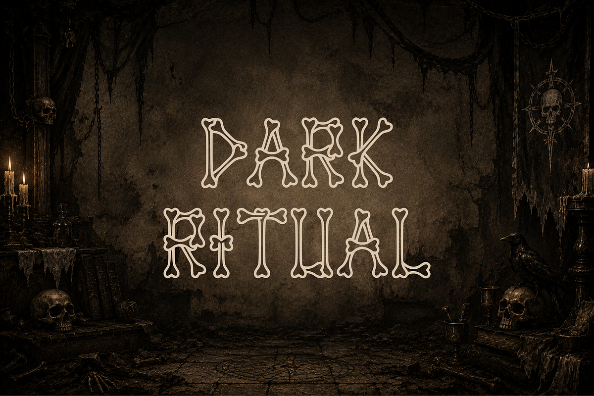 GRIMBONE Spooky Skeletal Decorative, a Blackletter Font by idealistudio (Photo 4 of 5)
