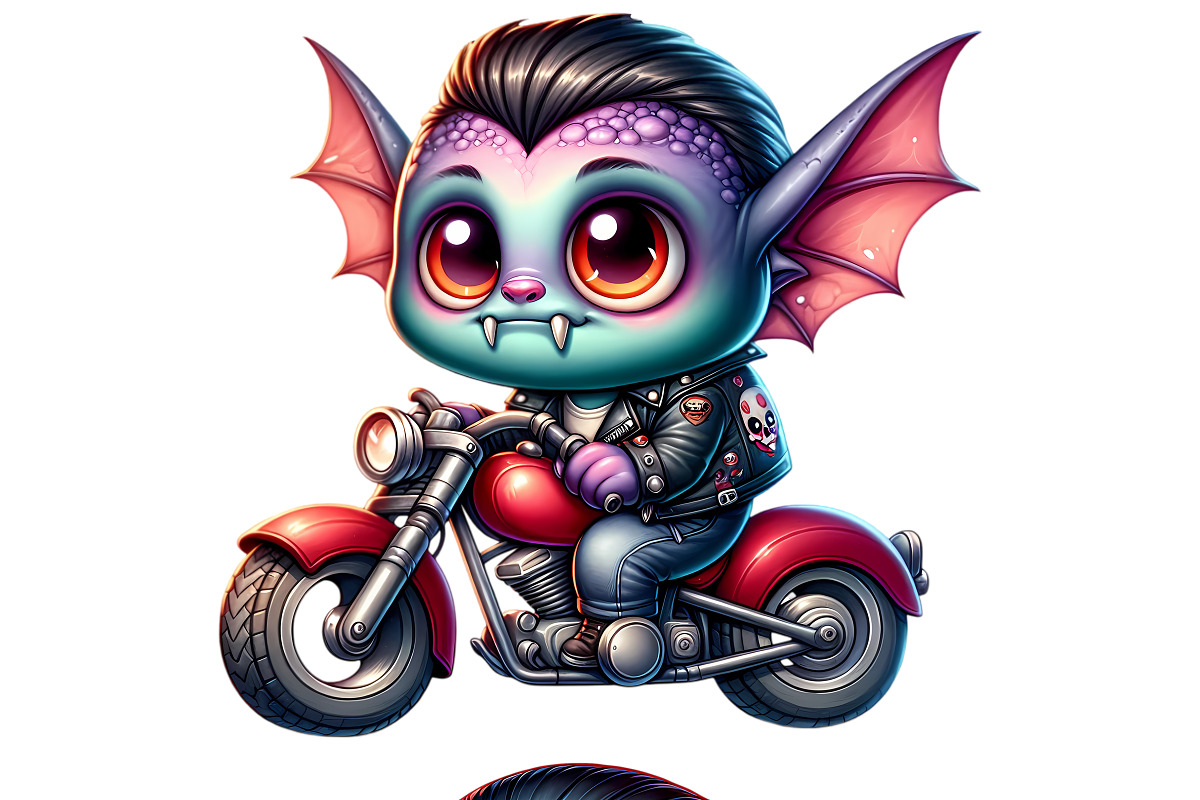 Vampire Biker Clipart Set, a Seasonal Illustration by DoubleTwists