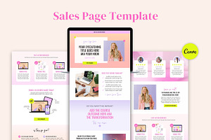 Sales Page Template, Canva Website