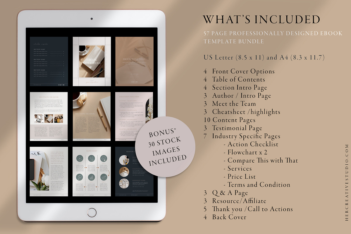 Ebook Template Bundle (58 Pages), a Marketing Template by Her Creative Studio (Photo 2 of 5)