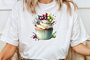 Watercolor Berry Cupcake Clipart, an Illustration by CraftArtStudio (Thumbnail 4 of 6)