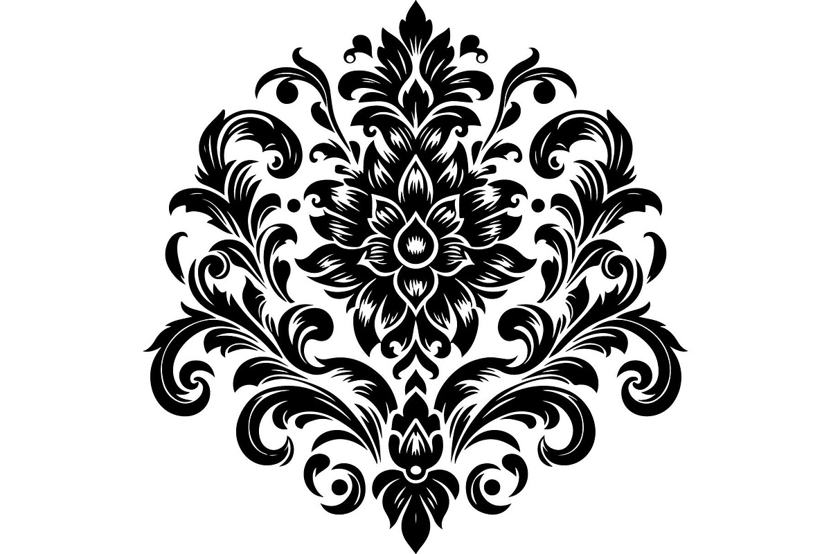 Baroque Black Floral Ornament Set, an Object Graphic by Designer_Momina (Photo 7 of 13)