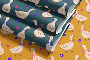 Cute Geese - Seamless Pattern, a Pattern Graphic by Alona Savchuk (Thumbnail 6 of 11)