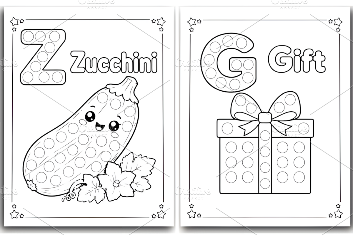 Alphabet Dot Marker Coloring, a Decorative Illustration by Design Station (Photo 5 of 7)