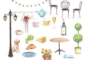 Champagne Brunch - Romantic Cafe, a Food Illustration by Graphic Blue Bird (Thumbnail 3 of 7)