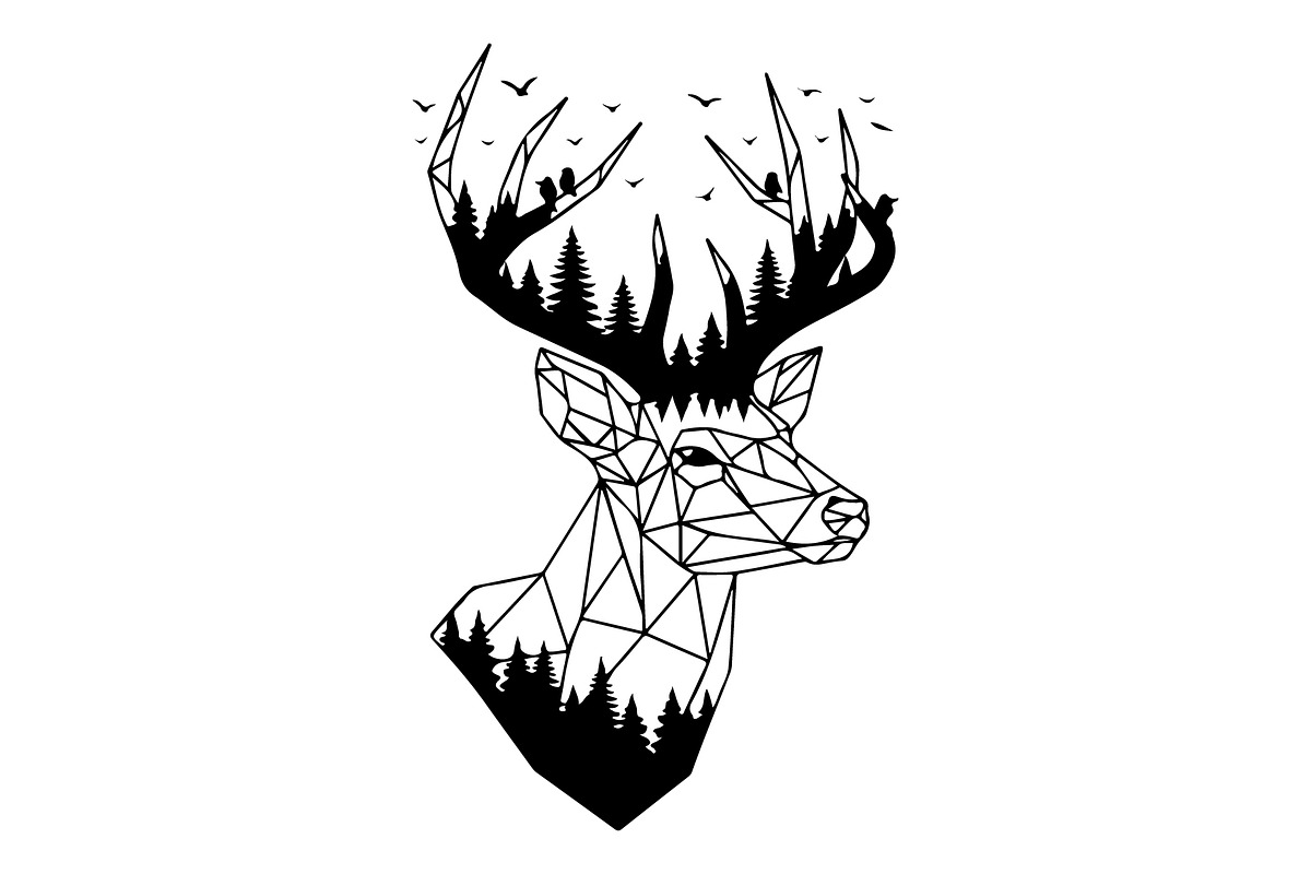 Deer Antler Silhouette Bundle, an Object Illustration by yasushie (Photo 28 of 31)
