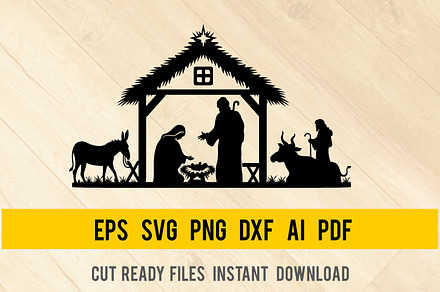 Holy Night Nativity Christian Scene, an Illustration by Digital-Clipart