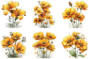 Yellow Flowers Spring Clipart, an Illustration by CraftArtStudio (Thumbnail 2 of 6)