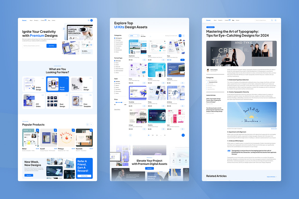 Digital Products E-Commerce Website, an UI Kit Template by peterdraw (Photo 8 of 9)