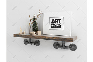 Canvas Mockup Floating Industrial