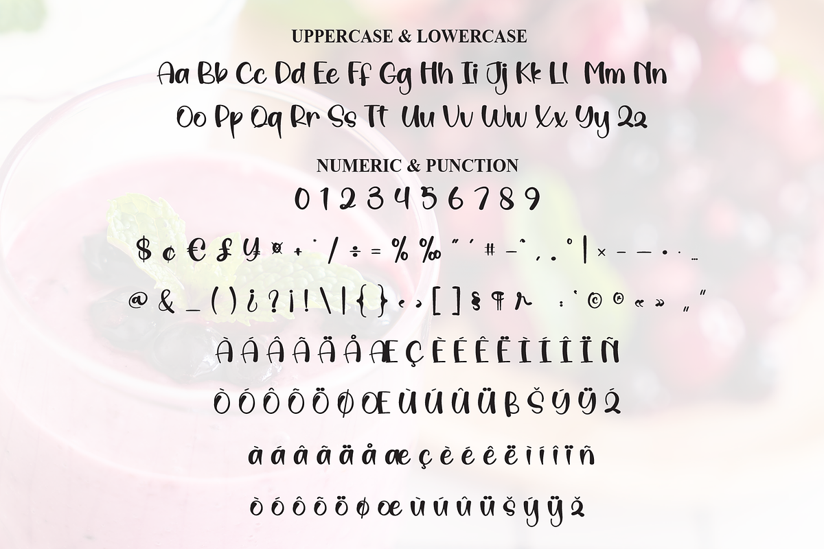 Smoothies | Script Font, a Script Font by Scratchones (Photo 7 of 8)